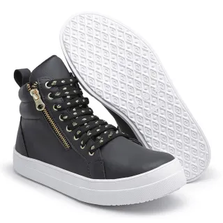 Tenis Fitness Botinha Feminina Cano Baixo Ziper - Academia - Rosa