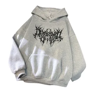 Fashion Hooded Hoodie Jacket Loose Printed Long Sleeve - Men Women - Preto