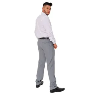 Cinza Claro Calça Social Masculina - Cinza