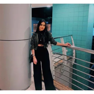 Calça verde Wide Leg em Moletom - Preto sem bolso