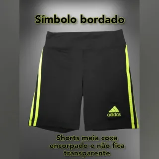 Bermuda confortável e não transparente - Shorts meia coxa - Shorts meia coxa preto/branco