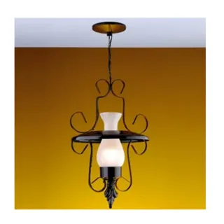 Luminária Pendente Preto Colonial Lampião LR2 - Ideal - Único