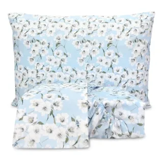 Lençol Queen Microfibra Estampado 03 Peças - Com Lese - Único