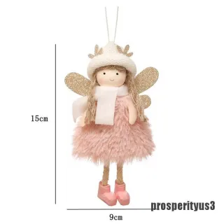 Decoração de Natal: Enfeite de Pelúcia Anjo/Rena/Boneco para Árvore - Cinza