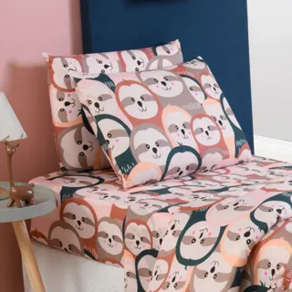 Lençol Solteiro Microfibra Estampada - Jogo de 02 Peças - Único