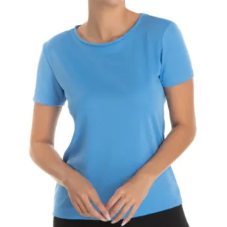 Camiseta Feminina Viscolycra Premium Manga Curta - Alta Qualidade - Azul Claro