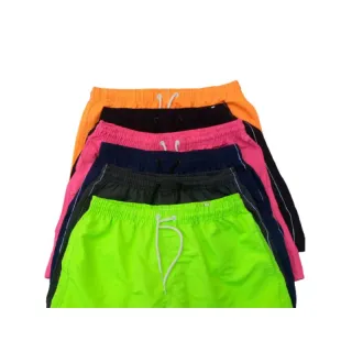 Moda Praia Masculino Shorts Plus Size Liso Tactel Roupas Neon - Azul Bebê