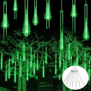 Luz Vareta Meteoro Cascata 8 Tubos Led - Pisca Natal Bastão Chuva Gelo - Branco Quente