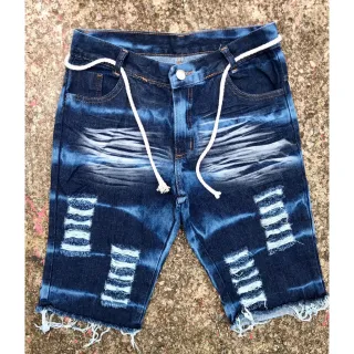 Atacado Bermudas Masculina Jeans Rasgada Desfiada Kit - 40