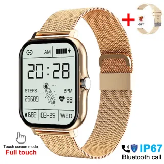 Relógio inteligente à prova d'água para homens e mulheres - Smartwatch Fitness Tracker com conexão Bluetooth para IOS e Android - Cinza Silicone