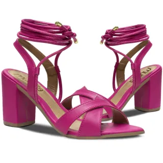 Moda Sandália Feminina Salto Bloco Amarração Munita-28.18 - MENTA