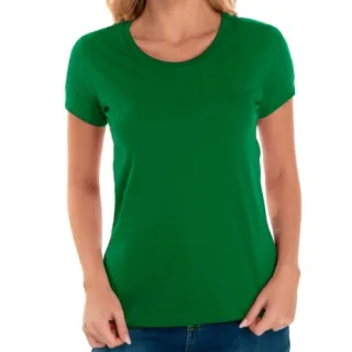 Camiseta Feminina Viscolycra Premium Manga Curta - Alta Qualidade - Azul Claro