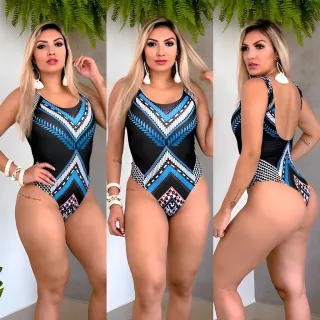 Suplex Body Feminino Cavado Estampas Varias - Maio Praia Bory - onca marrom