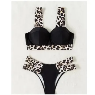 Promoção Biquini Neon Super Luxo com Bojo - Moda Praia Roupas Femininas - tamanho unico onça