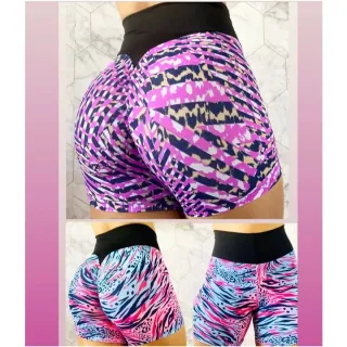 Roupa Academia Shorts Fitness Feminino Levanta Bumbum - SHORT EMPINA AZU ROYALL