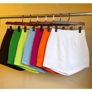 Saia Zara feminina de alfaiataria com zíper, cintura alta e várias cores - Nude