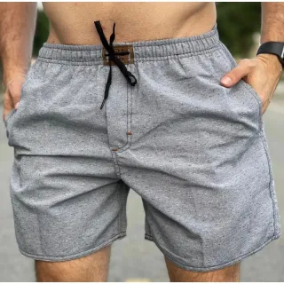 Short Ricardinho em algodão casual/ Bermuda brim - Laranja