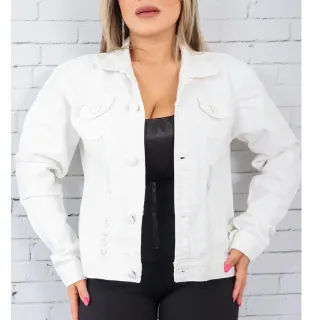Feminina Off White Jaqueta Plus Size - G2