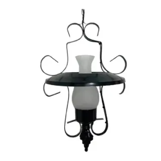 Luminária Pendente Preto Colonial Lampião LR2 - Ideal - Único