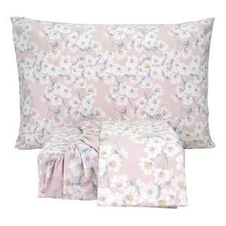 Lençol Queen Microfibra Estampado 03 Peças - Com Lese - Único