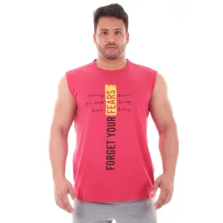 Estampada Camiseta Regata Masculina Verão Casual - BRANCO 2