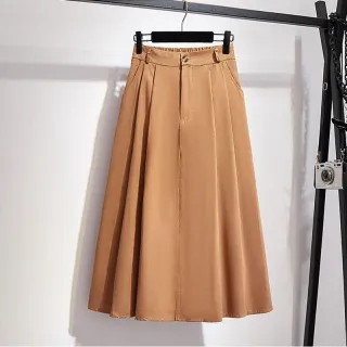 Saia Mori Qooth Estilo Preppy Linha A Comprimento Médio Primavera Verão Alta Cintura Elegante QT1840 - Vermelho