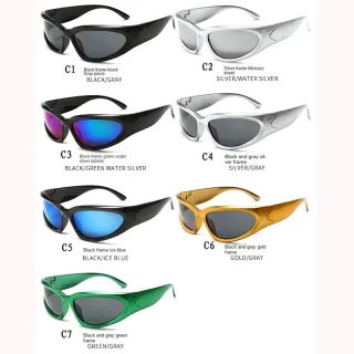 Óculos de Sol Retro Funcional Punk para Homens e Mulheres - C1