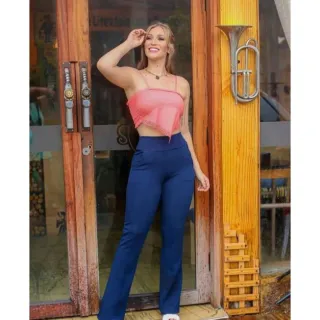 Flare feminina calça - Raryel - Roso pink