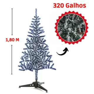 Decoração Natal Arvore Nevada 1,80 Metros Grande - Raryel - 1,80 Metros/ 320 Galhos Nevada