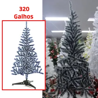 Decoração Natal Arvore Nevada 1,80 Metros Grande - Raryel - 1,80 Metros/ 320 Galhos Nevada