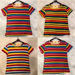 Blusa Feminina Colorida em Barras - Camiseta Camisa - 2