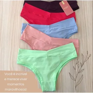 Calcinha Feminina Kit C/10 Cintura Alta - Pala - Hot Pant - Cos alto