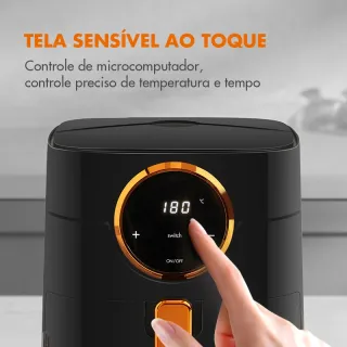 Air Fryer Gaabor Digital Touch 4L sem Óleo - Grafite / Branco - Grafite