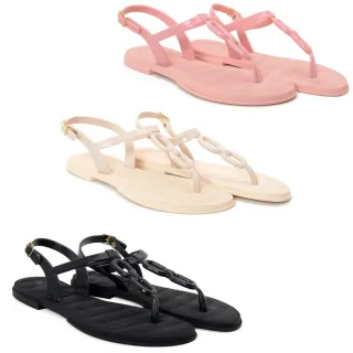 Verão feminina rasteirinha corrente injetada kit 3 pares ref 700 - PRETO/NUDE/BEGE