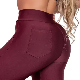 Cinta de Compressão Vinho para Calça Feminina Lipo - Preto