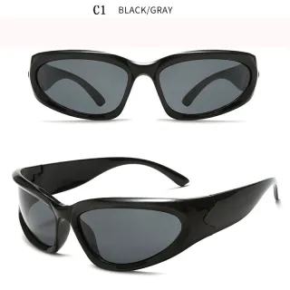 Óculos de Sol Retro Funcional Punk para Homens e Mulheres - C1