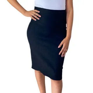 Tendência Social Saia Feminina Justa Midi Lápis de Bengaline - Militar