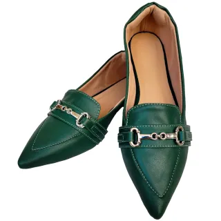 Sandália Feminina Casual Conforto Mocassim Rasteira Preto e Verde - Preto