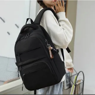 Mochila impermeável unissex grande Jx1436 para escola em nylon - Azul