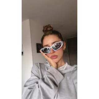 Óculos de Sol Oval Espelhado Tendência Y2K - Ref Hype Balen - Prata