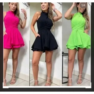 Lançamento: Macaquinho com Fita Cinto e Bojo - Pink