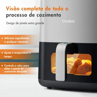 Air Fryer Gaabor Digital, Fritadeira Elétrica sem Óleo, 4.5L com Visor, 1450 W - 110v - Único