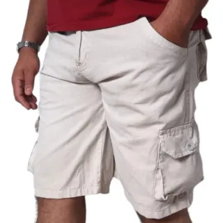 Exclusiva Bermuda Sarja Masculina Cargo 6 Bolsos - Bermuda Cargo  Chumbo
