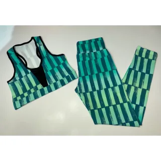 Conjunto de treino feminino suplex calça legging e top cropped telinha - Estampa variada