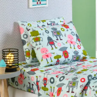 Lençol Solteiro Microfibra Estampada - Jogo de 02 Peças - Único