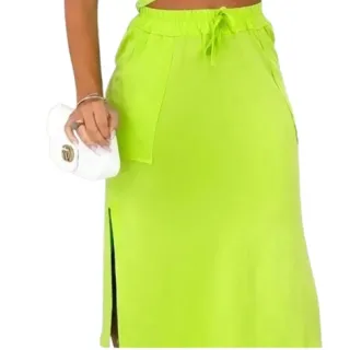 Malibu Saia com Fenda Lateral em Viscolycra - Roxo