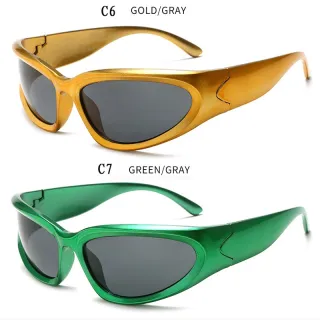 Óculos de Sol Retro Funcional Punk para Homens e Mulheres - C1