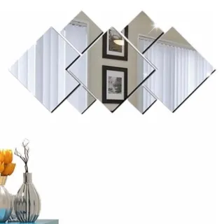 Promoção de Conjunto de Espelhos Quadrados em Acrílico Decorativo com 7 Peças P20 - Único