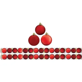 Arvore Natal Vermelha Kit 15 Bolas Fosca Lisa e Glitter 3cm - Único