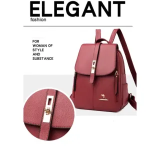 Mochila Média Feminina de Couro Sintético 